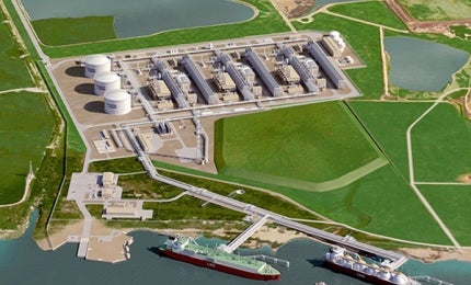 Artist's impression of Corpus Christi Liquifaction plant