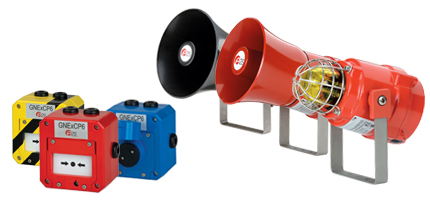 Explosion-proof audible and visual signals and call points