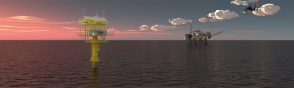 Marine navigational aid lights for offshore platforms