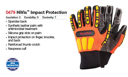 High-visibility impact-protection gloves