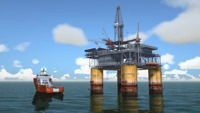 offshore platform and boat